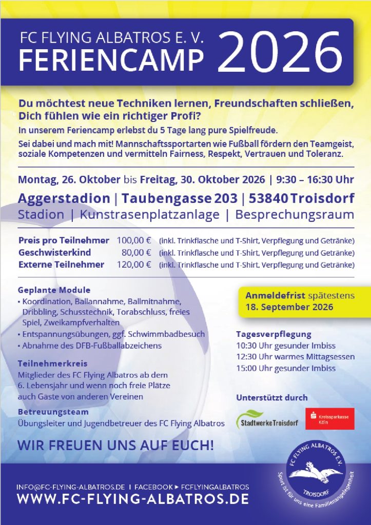 Flying Albatros Troisdorf - Flyer Feriencamp 2026