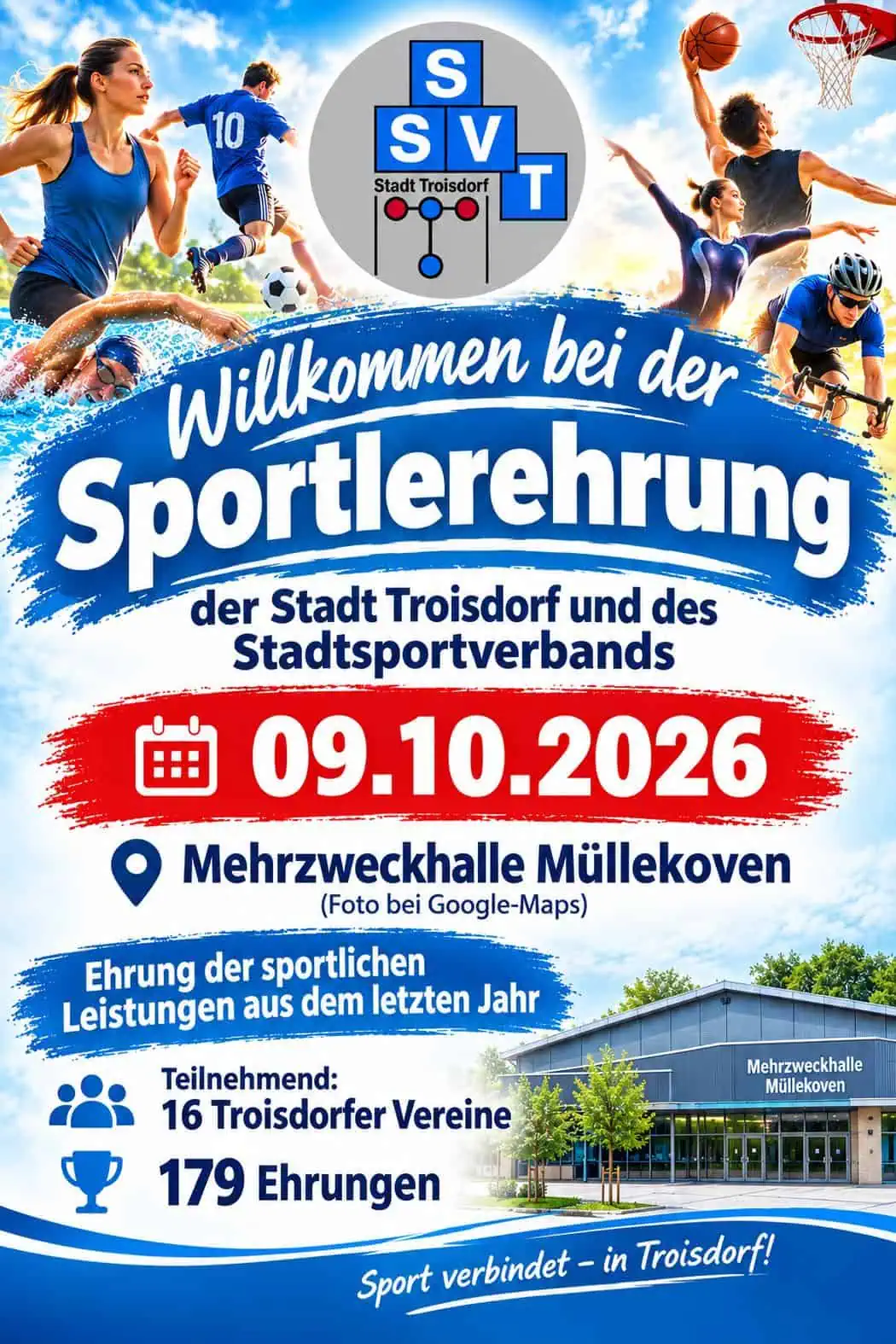 Plakat zur Sportlerehrung Troisdorf 2026